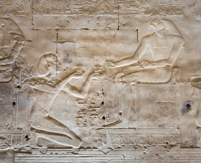Bas-relief, Temple of Seti I, Abydos, Egypt by Egyptian 19th Dynasty