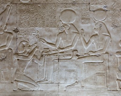 Bas-relief, Temple of Seti I, Abydos, Egypt by Egyptian 19th Dynasty