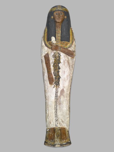 Coffin of the Lady of the House, Weretwahset, reinscribed for Bensuipet, found at Thebes, New Kingdom by Egyptian 19th Dynasty
