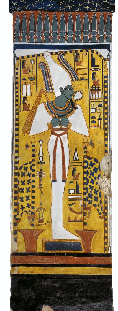 Tomb of Nefertari, Mural Painting of Osiris in Burial Chamber by Egyptian 19th Dynasty