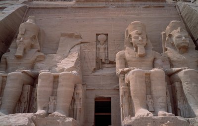 Colossus of the Temple of Ramses II, 1271-1256 BC, Abu Simbel, Aswan, Egypt by Egyptian 19th Dynasty