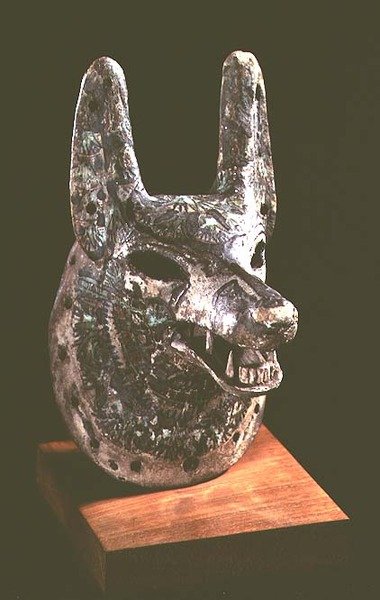 Head of Anubis, Egyptian god of the dead, with a hinged jaw, used as an Oracle Mask, New Kingdom by Egyptian 19th Dynasty