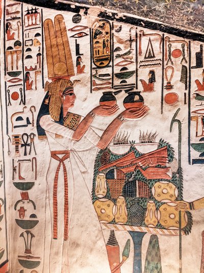 Nefertari Making an Offering, from the Tomb of Nefertari by Egyptian 19th Dynasty