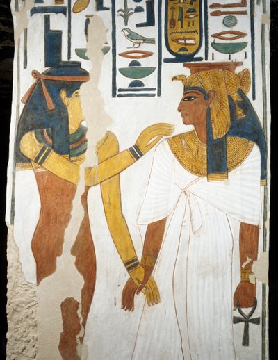 Nefertari, detail from the frescoes in the second chamber of the Tomb of Nefertari, Valley of Queens, Luxor, Thebes by Egyptian 19th Dynasty