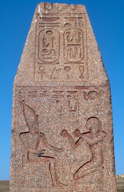 Obelisk with reliefs and inscriptions of Ramses II, Great Temple of Amun, Tanis, Egypt by Egyptian 19th Dynasty