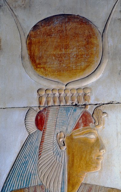 Profile of Isis, Temple of Seti I, Abydos by Egyptian 19th Dynasty
