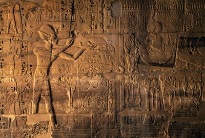 Ramesses II Making Sacrifices in Front of the Sacred Boat, Karnak, Egypt by Egyptian 19th Dynasty