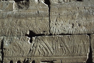 Relief, Temple of Amun, Luxor, Ancient Thebes (UNESCO World Heritage List) by Egyptian 19th Dynasty