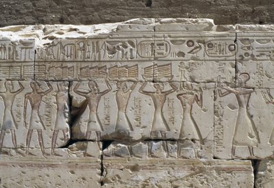 Relief, Temple of Ramses II, Abydos, Egypt, Egyptian civilization, New Kingdom, Dynasty XIX by Egyptian 19th Dynasty