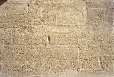 Relief depicting Egyptian troops storming the Hittite city of Dapur, from the Great Hypostyle Hall by Egyptian 19th Dynasty