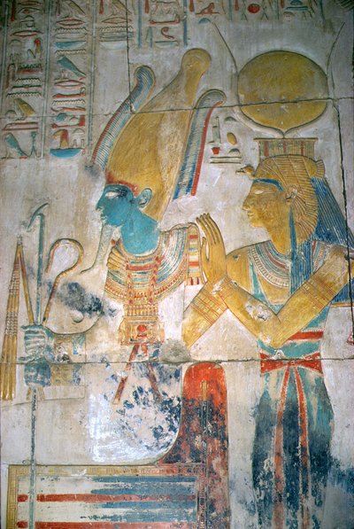 Relief of Osiris and Isis, New Kingdom by Egyptian 19th Dynasty