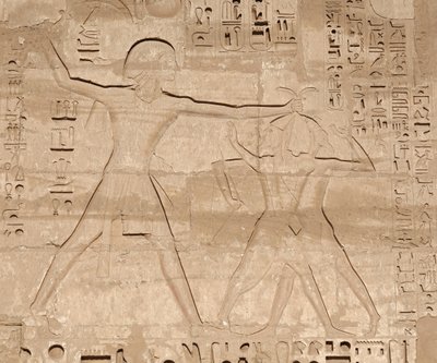 Scene of the massacre of enemies, Temple of Horus, Edfu by Egyptian 19th Dynasty