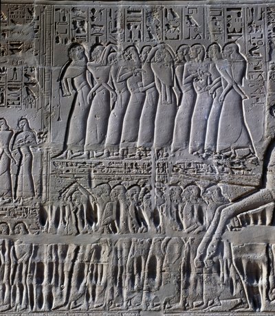 The prisoners (detail) by Egyptian 19th Dynasty