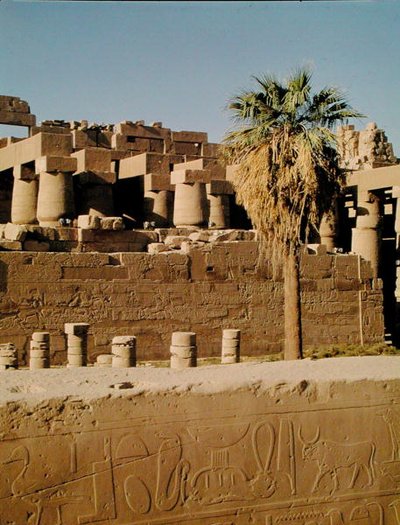 Wall of Ramses II and the Temple of Tuthmosis by Egyptian 19th Dynasty