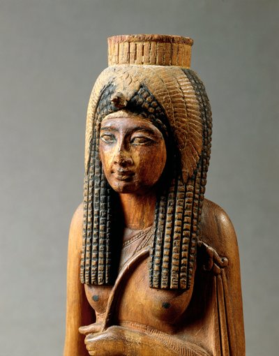 Wooden Statue of Ahmes Nefertari, Wife of Amenhotep I (detail) by Egyptian 19th Dynasty