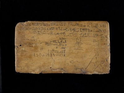 Writing Board with Lines from The Hymn to the Nile Flood by Egyptian 19th Dynasty