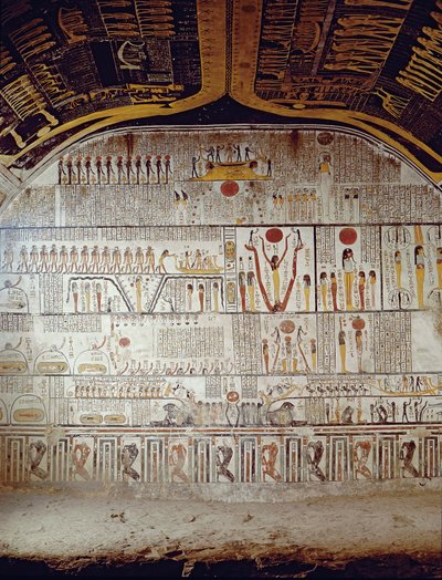 Detail of the Book of the Earth, from the Burial Chamber of the Tomb of Ramesses VI, New Kingdom by Egyptian 20th Dynasty