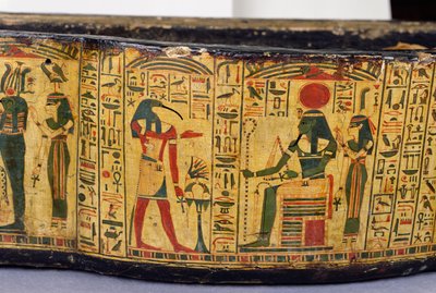 Detail of the outer coffin base of the mummy of Nesyamun, possibly found at Deir El-Bahri, New Kingdom, c.1100 BC by Egyptian 20th Dynasty