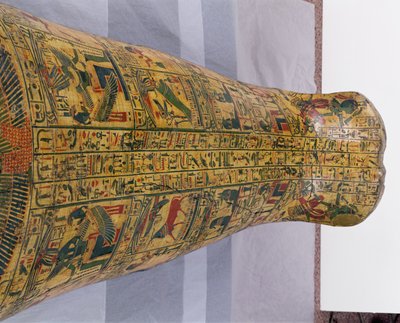 Detail of the outer coffin lid of the mummy of Nesyamun, possibly found at Deir El-Bahri, New Kingdom, c.1100 BC by Egyptian 20th Dynasty