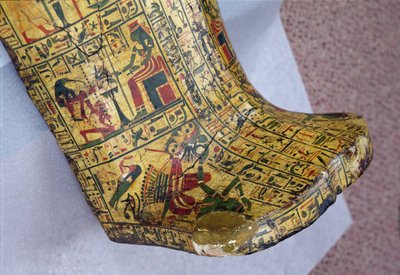Detail of the outer coffin of the mummy of Nesyamun, possibly found at Deir El-Bahri, New Kingdom, c.1100 BC by Egyptian 20th Dynasty