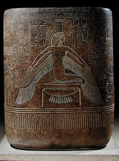 Nephthys protecting the pharaoh, from the sarcophagus of Ramesses III from his tomb in the Valley of the Kings, New Kingdom by Egyptian 20th Dynasty