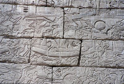 The Sea People, Naval Battle of Ramses III, Medinet Habu by Egyptian 20th Dynasty