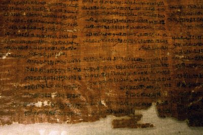 The papyrus of the strikes: administrative document where the strikes occurred during the reign of Ramses III in Deir el Medina are recorded. The city workers interrupted their work when they did not receive their food rations. Egyptian Museum by Egyptian 20th Dynasty