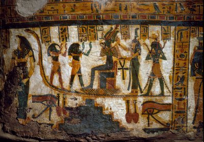 Osiris Receives Tributes from Four Deities by Egyptian 21st Dynasty