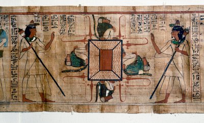 Egyptian antiquity: Lake of Fire to Hell. Papyrus from a Book of the Dead. Papyrus of the 21st dynasty by Egyptian 21st Dynasty