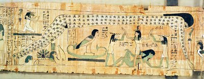 Funerary papyrus of Djedkhonsouefankh depicting Geb and Nut by Egyptian 21st Dynasty