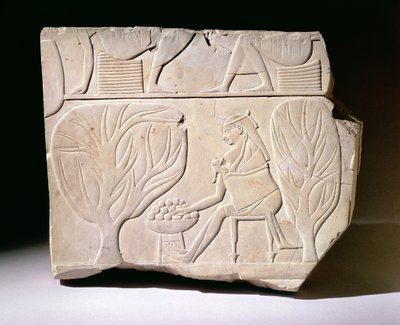 Relief of a Woman with Child Reaching for a Sycamore Fig, from the Tomb of Montuemhat, Western Thebes, Late Period by Egyptian 25th Dynasty