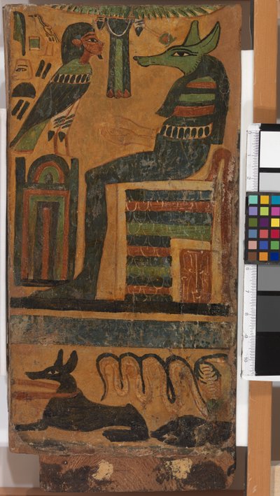 Anubis and the Soul of the Deceased, from a sarcophagus by Egyptian 26th Dynasty