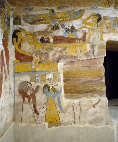 Murals of Burial Chamber of Tomb of Pa Nentwy by Egyptian 26th Dynasty