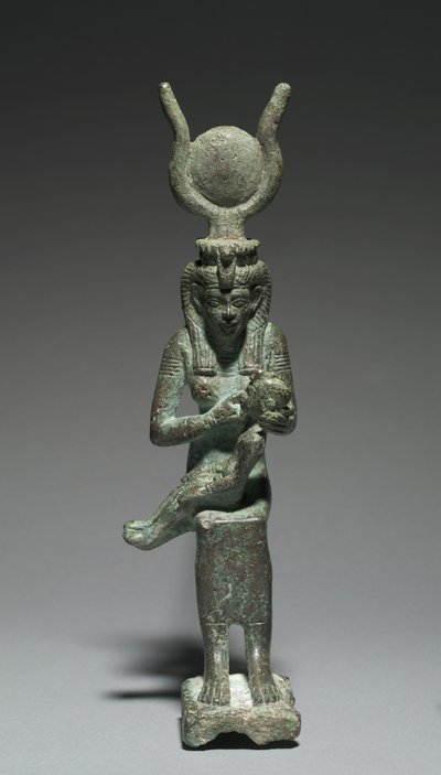 Statuette of Isis and Horus by Egyptian 26th Dynasty