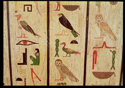 The sarcophagus of Psamtik I (664-610 BC) (detail) of hieroglyphics, Late Period by Egyptian 26th Dynasty