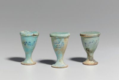 Three cups, 664-30 BC, Late - Ptolemaic Period by Egyptian 26th Dynasty