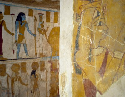 Wall Paintings from Tomb of Pa Nentwy by Egyptian 26th Dynasty