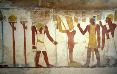 Wall Paintings from Tomb of Pa Nentwy by Egyptian 26th Dynasty