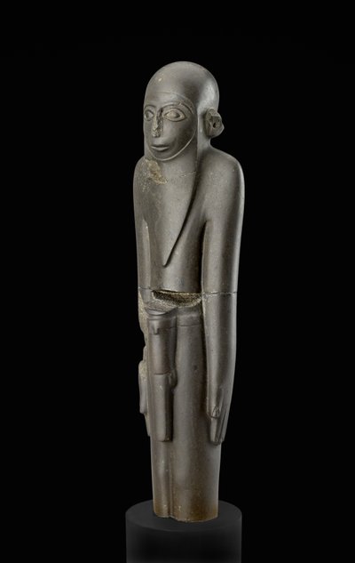 Statue of a bearded man wearing a cap and a belt with penis sheath, attributed to Protodynastic period, c.2900-2650 BC by Egyptian 2nd Dynasty
