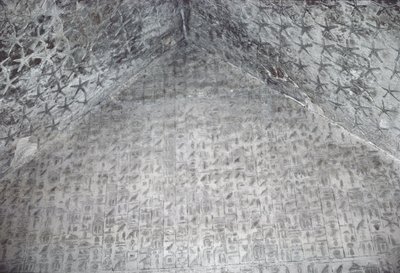 Roof and wall of the tomb chamber of the Pyramid of Unas, Old Kingdom by Egyptian 5th Dynasty