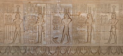 Procession of Deities - Detail of the East Wall of the Temple of the Goddess Hathor, Denderah, Egypt by Egyptian 6th Dynasty
