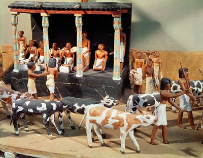 Funerary model of a census of livestock, from the Tomb of Meketre, Thebes, Middle Kingdom (detail) by Egyptian 6th Dynasty