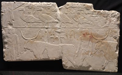 Relief of Men Bringing Birds and Cattle by Egyptian 6th Dynasty