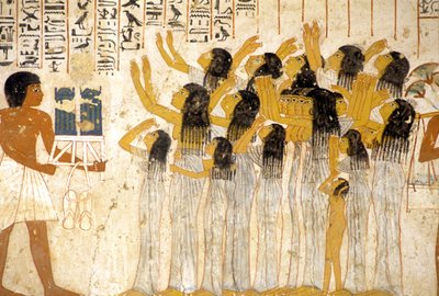 Ancient Egypt, Wailing women in the funeral procession, Tomb of Ramose, Thebes, Valley of the Nobles by Egyptian Egyptian