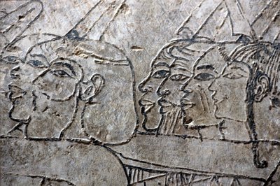 Wall painting, Asian captives, Amarna style, Tomb of Ramose, Valley of the Nobles, Thebes by Egyptian Egyptian