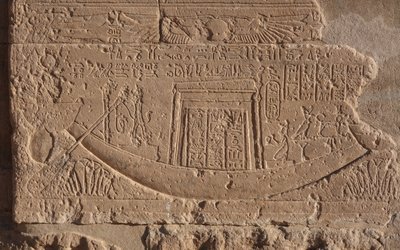 Boat Symbol of Life and the Sun, Philae Temple by Egyptian Egyptian