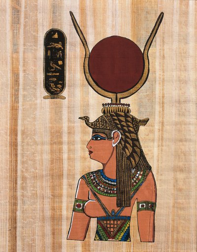 Cleopatra VII, reconstruction of a relief from the temple of Kom Ombo by Egyptian Egyptian