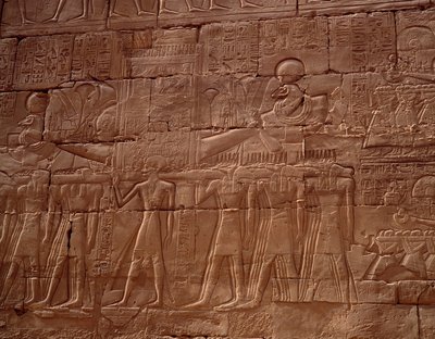 Egyptian antiquity: relief from the temple of Karnak, Luxor, Egypt by Egyptian Egyptian