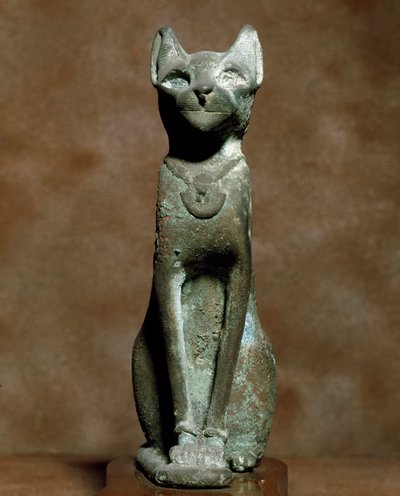 Egyptian Antiquity: The Goddess Cat Bastet. Bronze Sculpture. Turin, Egyptian Museum by Egyptian Egyptian