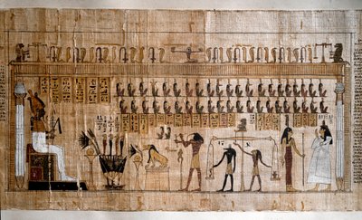The Weighing of Souls (Psychostasis). Papyrus of a Book of the Dead by Egyptian Egyptian